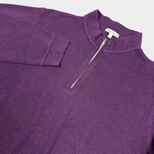 Peter Millar 1/4 Zip Pullover Men XL Purple Long Sleeve Cotton-Modal Blend